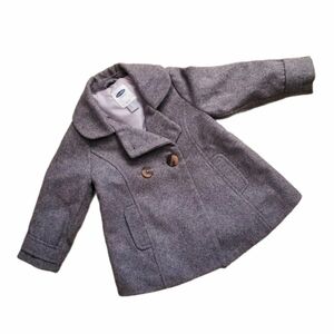 Old Navy Toddler Girls Wool Blend Double Breasted Pleated Back Peacoat.